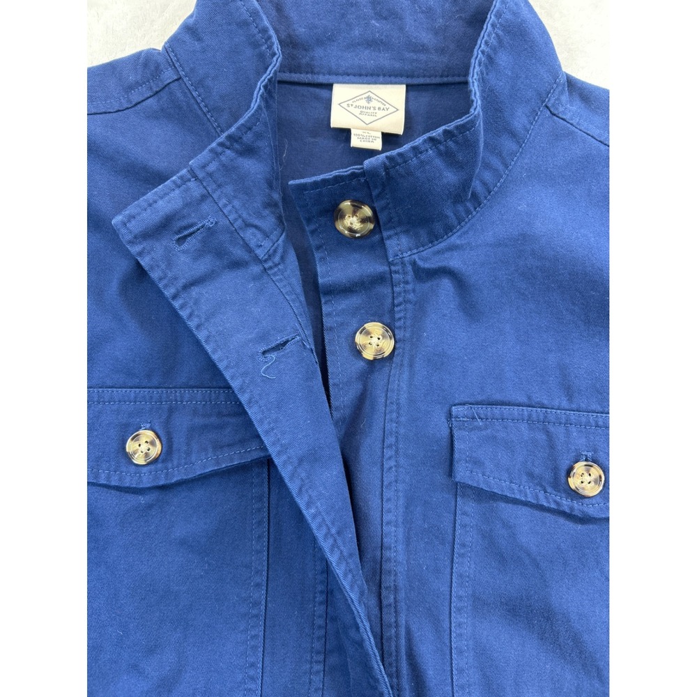 St Johns‎ Bay Classic Anorak Jacket Womens XL Blue Cotton Utility Pockets - Picture 3 of 7